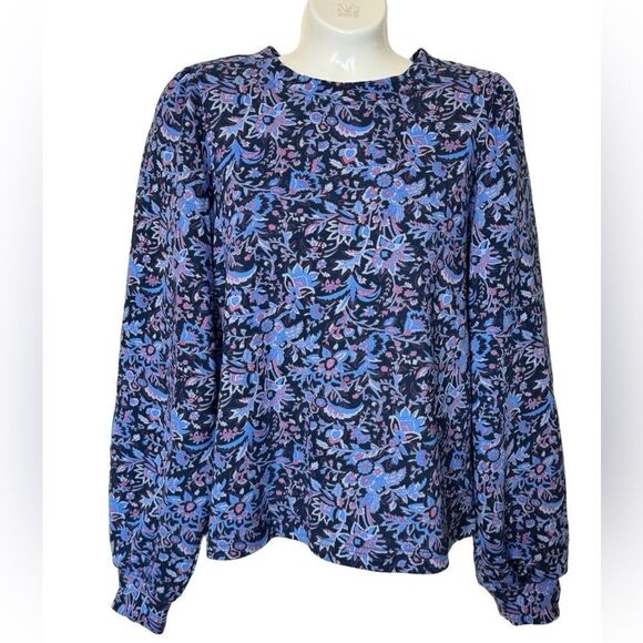 NWT Maison d’Amelie Floral Puff Sleeve Lightweight Sweater - Picture 1 of 7